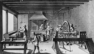 Prints of 1771: People at work in a factory, making vices. (Photo by Hulton Archive/Getty Images) Heritage Images Prints: Making Vices