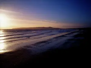 Malahide Beach and Howth Head at sunrise, Co Dublin, Ireland