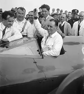 Racing Prints: Malcolm Campbell Waves In Car Cockpit