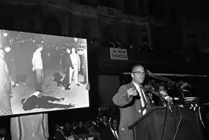 Malcolm X Addresses Harlem Rally