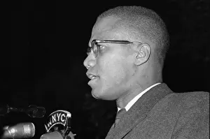 Malcolm X Addresses Harlem Rally