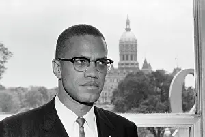 Eyeglasses Prints: Malcolm X in Front Of Connecticut Capitol Building