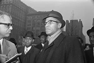 Muslim Prints: Malcolm X Standing Headshoulders