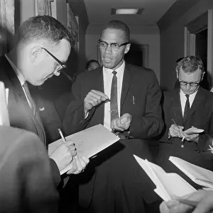 Malcolm X Talks to Press in Washington