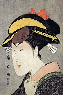 Woodblock Prints: Male actor in a woman's role