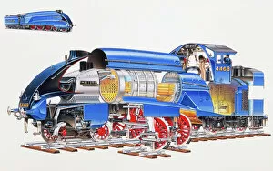 Images Dated 21st June 2007: Mallard Steam Engine, expanded cross-section