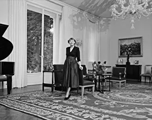 Mamie Eisenhower Posing In Her French Salon