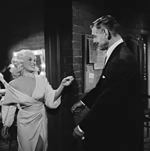 Mamie Van Doren and Clark Gable on The Set