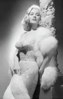 Mamie Van Doren in Fur and Evening Dress