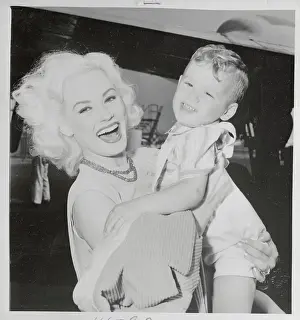 Mamie Van Doren Holding Her Infant Son