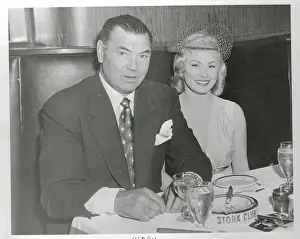 Mamie Van Doren and Jack Dempsey at Dinner Table