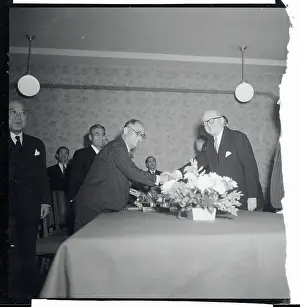 John M Prints: Mamoru Shigemitsu Shaking Hands with John Allison