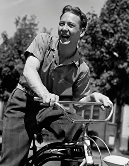 Man bicycling