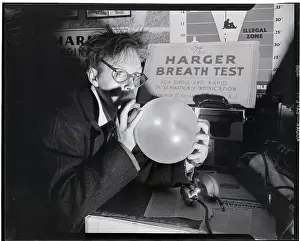 Blowing Prints: Man Blowing Into Balloon; Drunk