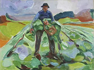 Prints of Man in the Cabbage Field, 1916. Creator: Edvard Munch. (Photo by Heritage Art/Heritage Images via Getty Images) Where emotion becomes image, and every image speaks a thousand whispers.: Man In The Cabbage Field
