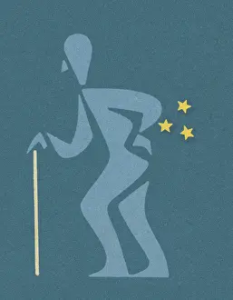 Striding Prints: Man With Cane