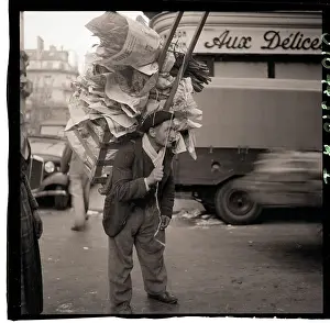Porter Prints: Man Carrying Goods on Frame on Back