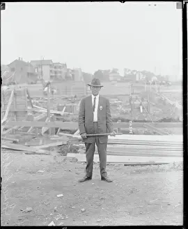 Bridgeport Prints: Man with Club Guarding Factory