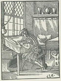 Man Creating Wood Engraving