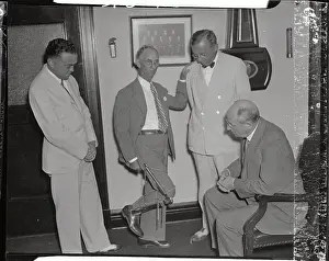 Edgar Hoover Prints: Man Demonstrating Prison Appliance