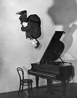 Man Doing Flip Of Piano In 1953