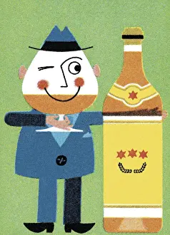 Highball Glass Prints: Man Drinking
