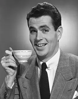 Man drinking coffee