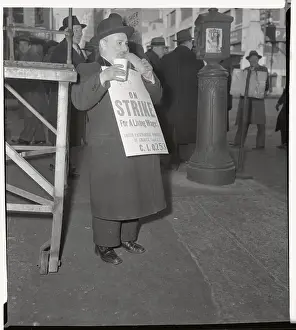 Lunch Prints: Man Eating Lunch While Picketing