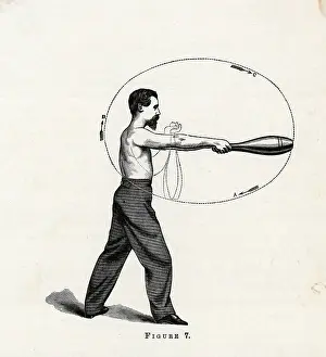 Man Exercising W/Indian Clubs (Illus.)