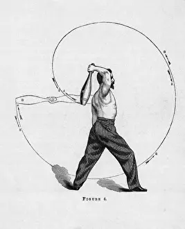 Indian Club Prints: Man Exercising W/Indian Clubs (Illus.)