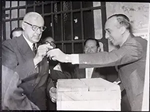 Pencil Prints: Man Handing Jorge Allessandri a Pencil