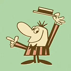 Facia Prints: Man in Hat Pointing