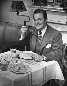 Man having dinner