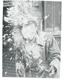 Man Hit by Snowballs