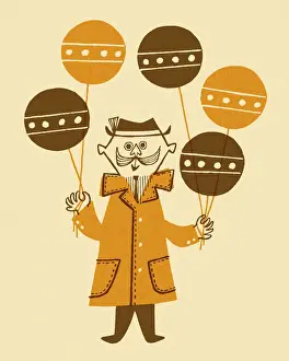 Man Holding Balloons