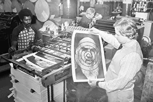 1970s Prints: Man Holds Bulls-Eye Poster Of Khomeini