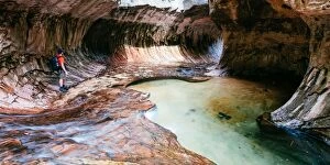 Looking At View Gallery: Man inside the Subway, Zion National park, USA