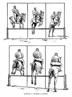 Images Dated 26th April 2018: Man jumping a hurdle on a horse
