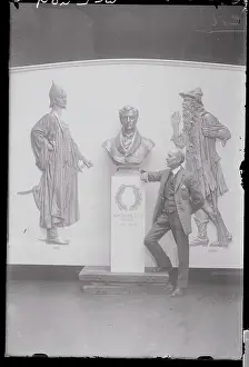 Admiration Prints: Man Leaning on Statue