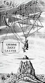 Traveling Prints: Man Being Lifted In To Air By Birds