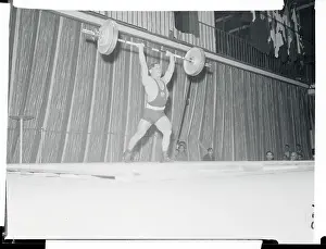 Munich Prints: Man Lifting a Barbell