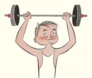 Macho Prints: Man Lifting Weights