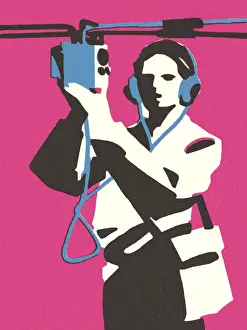 Man Listening to Headphones