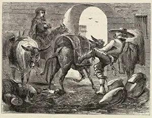 Mule Prints: Man Loading Mules