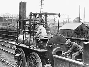 Darlington Prints: Man on a Locomotive's Driver's Seat