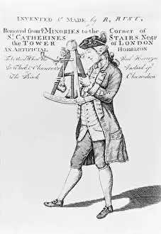 Mathematics Prints: Man Looking through Sextant, ca. 1770