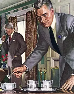 Illus Prints: Man Making Drinks