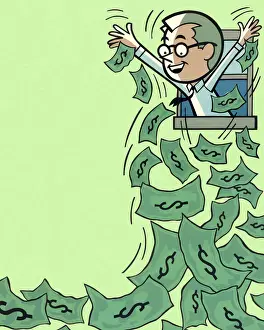 Man Making it Rain Money