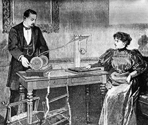 Radiography Prints: Man Making X-Ray Of Woman'S Hand