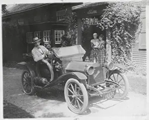 Worry Prints: Man in Old-Fashioned Car